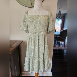 Blu Pepper Size Large Floral Cottagecore Feminine Romantic Dress Fully Lined NWT